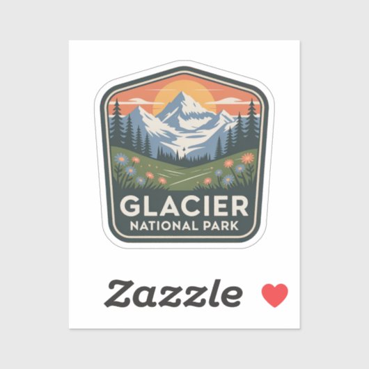 Gletsjer Nationaal Park Bergavonturen Badge Sticker (Vel)