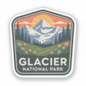 Gletsjer Nationaal Park Bergavonturen Badge Sticker (Voorkant)