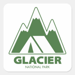 Gletsjer Nationaal Park Bergen Kamperen Vierkante Sticker