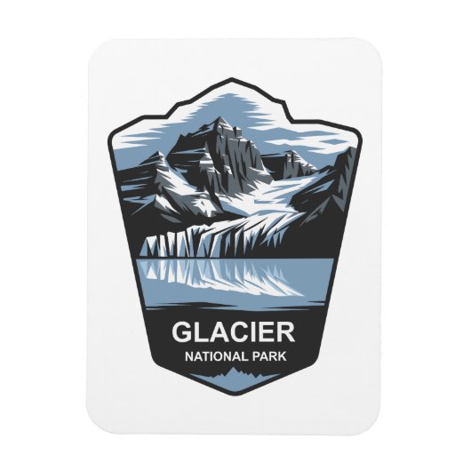 Gletsjer Nationaal Park Embleem Magneet (Verticaal)
