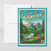 Gletsjer Nationaal Park Groeten Wilderness Briefkaart (Voorkant / Achterkant)