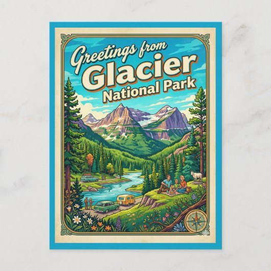 Gletsjer Nationaal Park Groeten Wilderness Briefkaart (Voorkant)