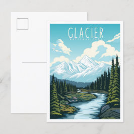 Gletsjer Nationaal Park Montana USA Reizen Briefkaart