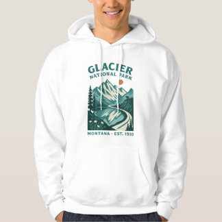 Gletsjer Nationaal Park Montana Vintage Weg Wandel Hoodie
