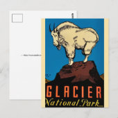 Gletsjer Nationaal Park Oude Ansichtkaart Briefkaart (Voorkant / Achterkant)
