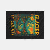 Gletsjer nationaal park retro berg reizen fleece deken (Voorkant (Horizontaal))