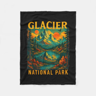 Gletsjer nationaal park retro berg reizen fleece deken