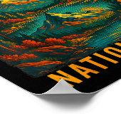 Gletsjer nationaal park retro berg reizen poster (Hoek)