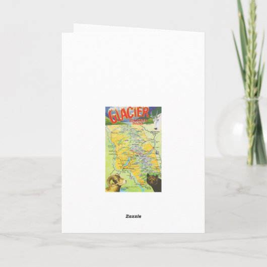 Gletsjer Nationaal Park Vintage Kaart (Achterkant)