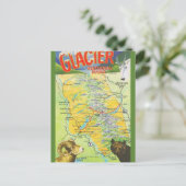 Gletsjer Nationaal Park Vintage Kaart (Staand voorkant)
