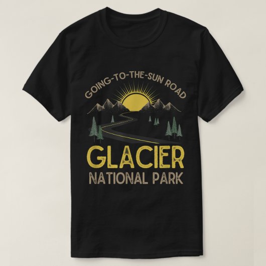 Gletsjer National Park Retro T-shirt (Design voorkant)