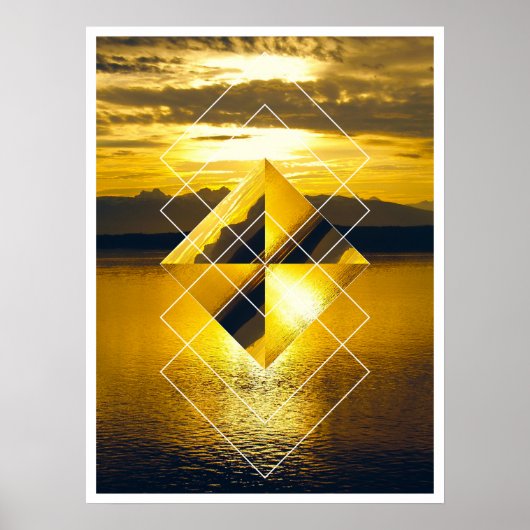 Gletsjer NP Geometrisch Poster (Voorkant)
