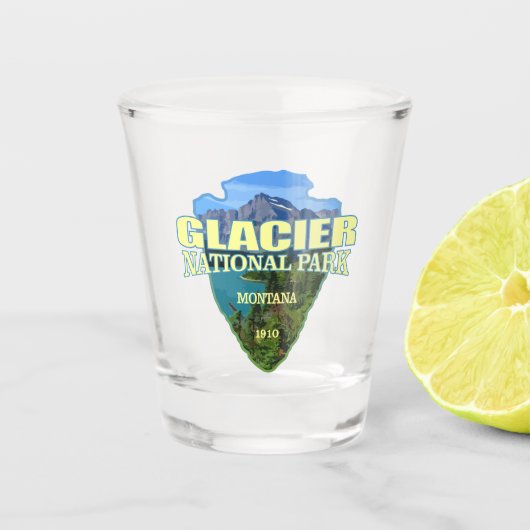 Gletsjer NP (pijlpunt) Shot Glas (Voorkant)