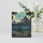 Gletsjer, Two Medicine Lake en Mount Rockwell Briefkaart (Staand voorkant)