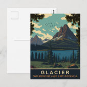 Gletsjer, Two Medicine Lake en Mount Rockwell Briefkaart (Voorkant / Achterkant)