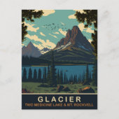 Gletsjer, Two Medicine Lake en Mount Rockwell Briefkaart (Voorkant)