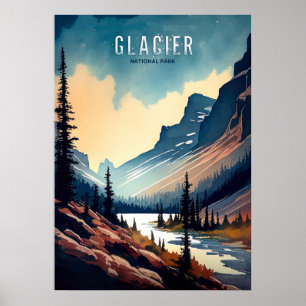 Gletsjer Waterverf Poster