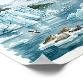 Gletsjerbaai Alaska Nationaal Park Aquarel Poster (Hoek)