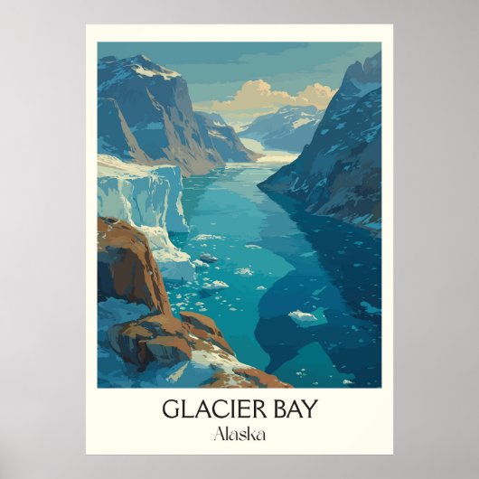 Gletsjerbaai Alaska Nationaal Park Gletsjer Poster (Voorkant)