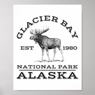 Gletsjerbaai Nationaal Park Alaska Eland Wandelend Poster