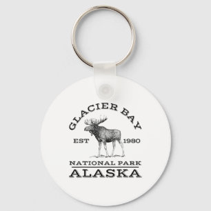 Gletsjerbaai Nationaal Park Alaska Eland Wandelend Sleutelhanger