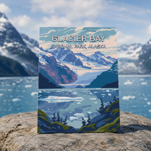 Gletsjerbaai Nationaal Park Alaska Vintage Reis Briefkaart