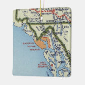Gletsjerbaai vintage kaart keramisch ornament (Links)