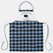 Gletsjerblauw en zwart Cook Buffalo Plaid Pattern Schort (Voorkant)