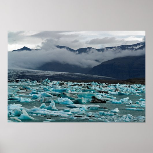 Gletsjermeer Jokulsarlon - IJsland Poster (Voorkant)