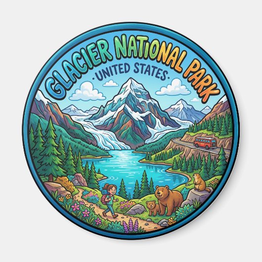 Gletsjernationaal Park Montana Magneet (Voorkant)