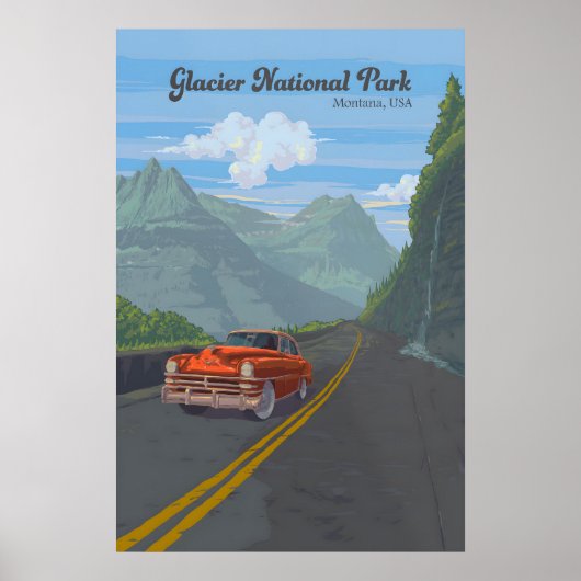 Gletsjernationaal Park Reisposter Poster (Voorkant)