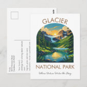 Gletsjernationaal Park Schitterende Ansichtkaart Briefkaart (Voorkant / Achterkant)