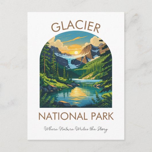 Gletsjernationaal Park Schitterende Ansichtkaart Briefkaart (Voorkant)