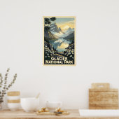 Gletsjernationaalpark Retro Poster (Keuken)