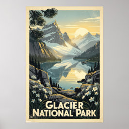 Gletsjernationaalpark Retro Poster