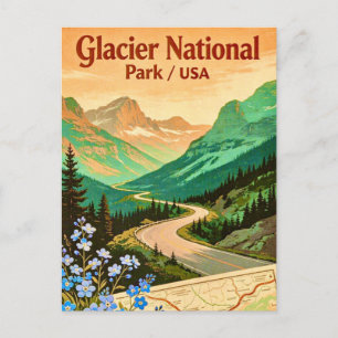Gletsjernationaalpark Vintage ansichtkaart Briefkaart