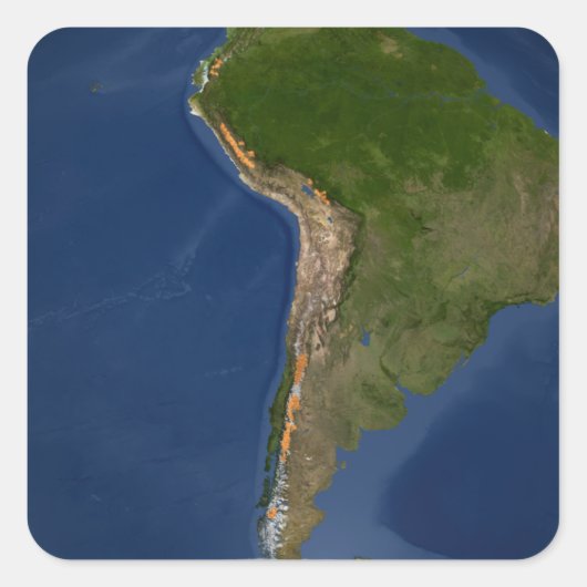 Gletsjers in regio's van Zuid-Amerika Vierkante Sticker (Voorkant)