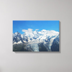 Gletsjers op Mont Blanc Canvas Afdruk
