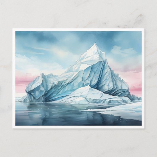 Gletsjerschoonheid, Waterverf ijsberg Briefkaart (Voorkant)