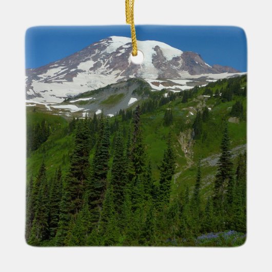 Gletsjersmelt op Mount Rainier Keramisch Ornament (Voorkant)