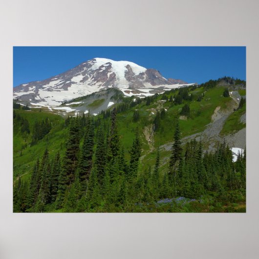 Gletsjersmelt op Mount Rainier Poster (Voorkant)