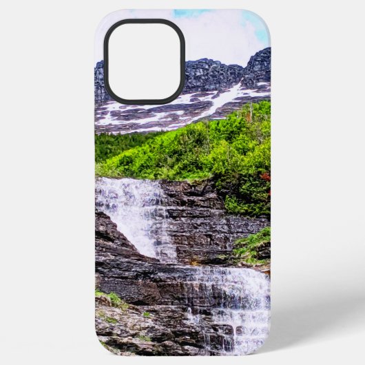 Gletsjersmeltwatervallen stromen van rotsachtige b iPhone hoesje (Achterkant)