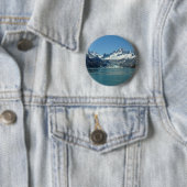 Gletsjervoedende wateren van Alaska Ronde Button 5,7 Cm (In situ)