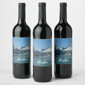 Gletsjervoedende wateren van Alaska Wijn Etiket (Flessen)