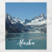 Gletsjervoedende wateren van Alaska Wijn Etiket (Enkel label)