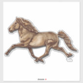 Gletta in bronzen IJslands paard Sticker (Vel)