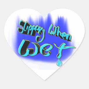 glibberig wanneer nat hart sticker