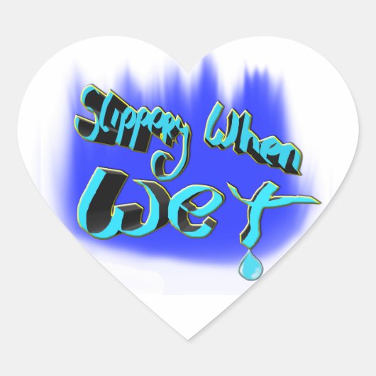 glibberig wanneer nat hart sticker (Voorkant)