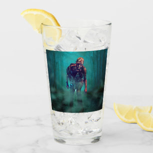 GlibberigeJoe angstaanjagende zombiefiguur geïsole Glas