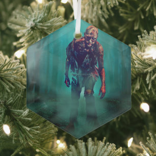GlibberigeJoe angstaanjagende zombiefiguur geïsole Glas Ornament